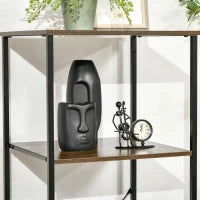 Mobile da Archiviazione con Ripiani e 3 Cassetti in Tessuto Pieghevoli Rimovibili, Stile Industriale, 44L x 40l x 155H cm, Marrone