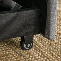 Divano Letto a 1 Piazza in Tessuto, Seduta 2 Posti e Schienale a 3 Reclinazioni, 154x87x89cm