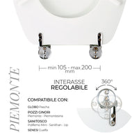 Sedile per WC modello PIEMONTE - Misure 37x43,6 cm.