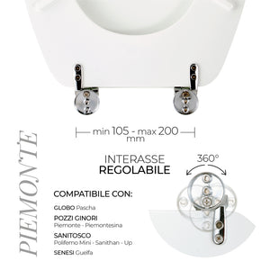 Sedile per WC modello PIEMONTE - Misure 37x43,6 cm.