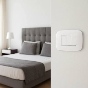 Vimar arkè round 19683.26 placca metallo polar matt 3 moduli