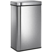 Cestino con sensore 60 L, coperchio automatico, acciaio inox, versatile, Argento