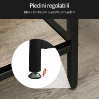 Scaffale Libreria Asimmetrica Stile Industriale in Legno e Metallo