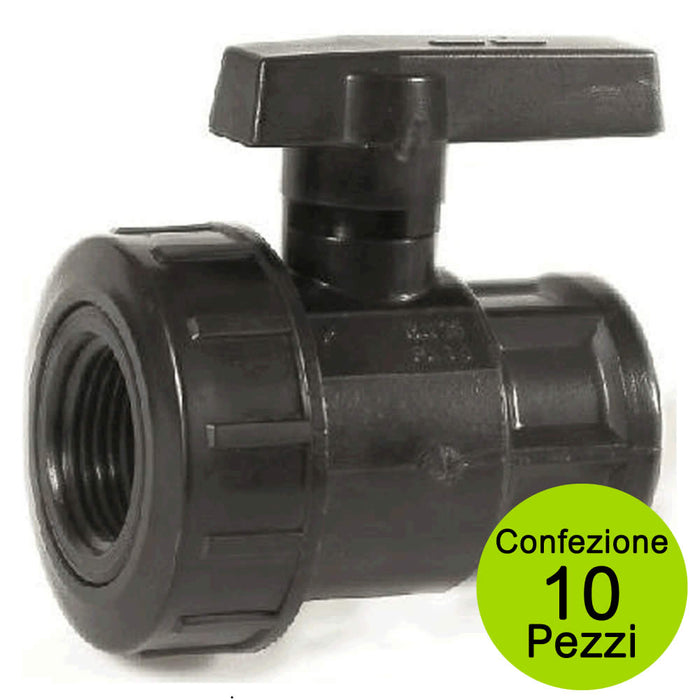 Multipack 10 pezzi valvole pe monoghiera femmina femmina 1 pollice per impianti irrigazione dn 25
