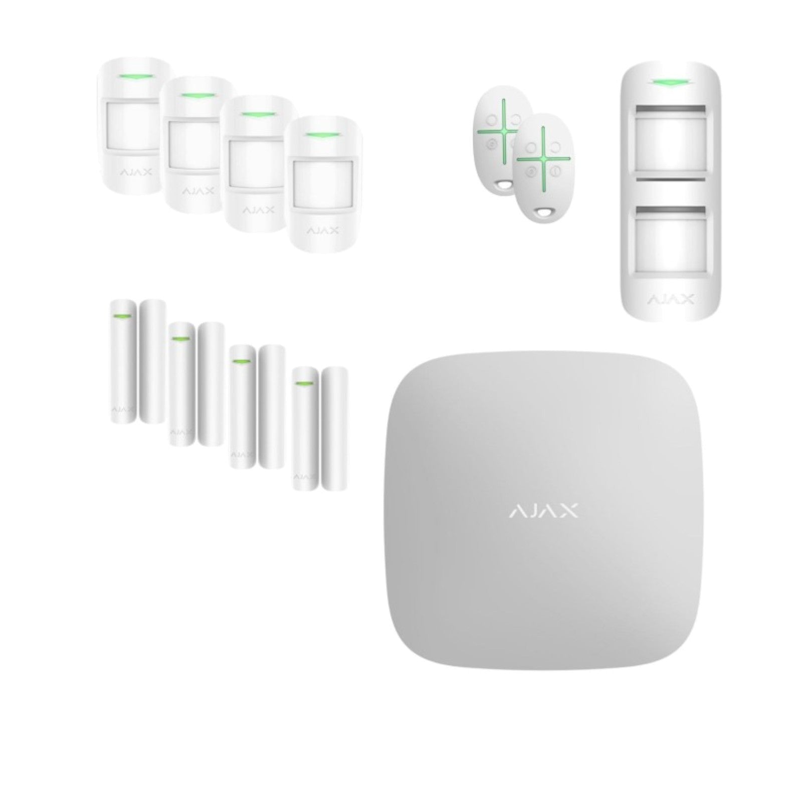 Ajax Kit Allarme Wifi Hub 2 Plus 12 pezzi Bianco