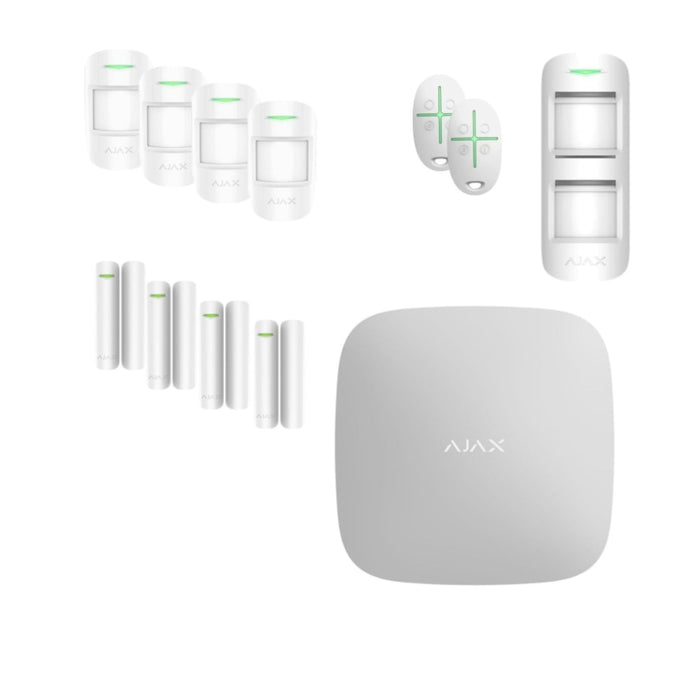 Ajax Kit Allarme Wifi Hub 2 Plus 12 pezzi Bianco