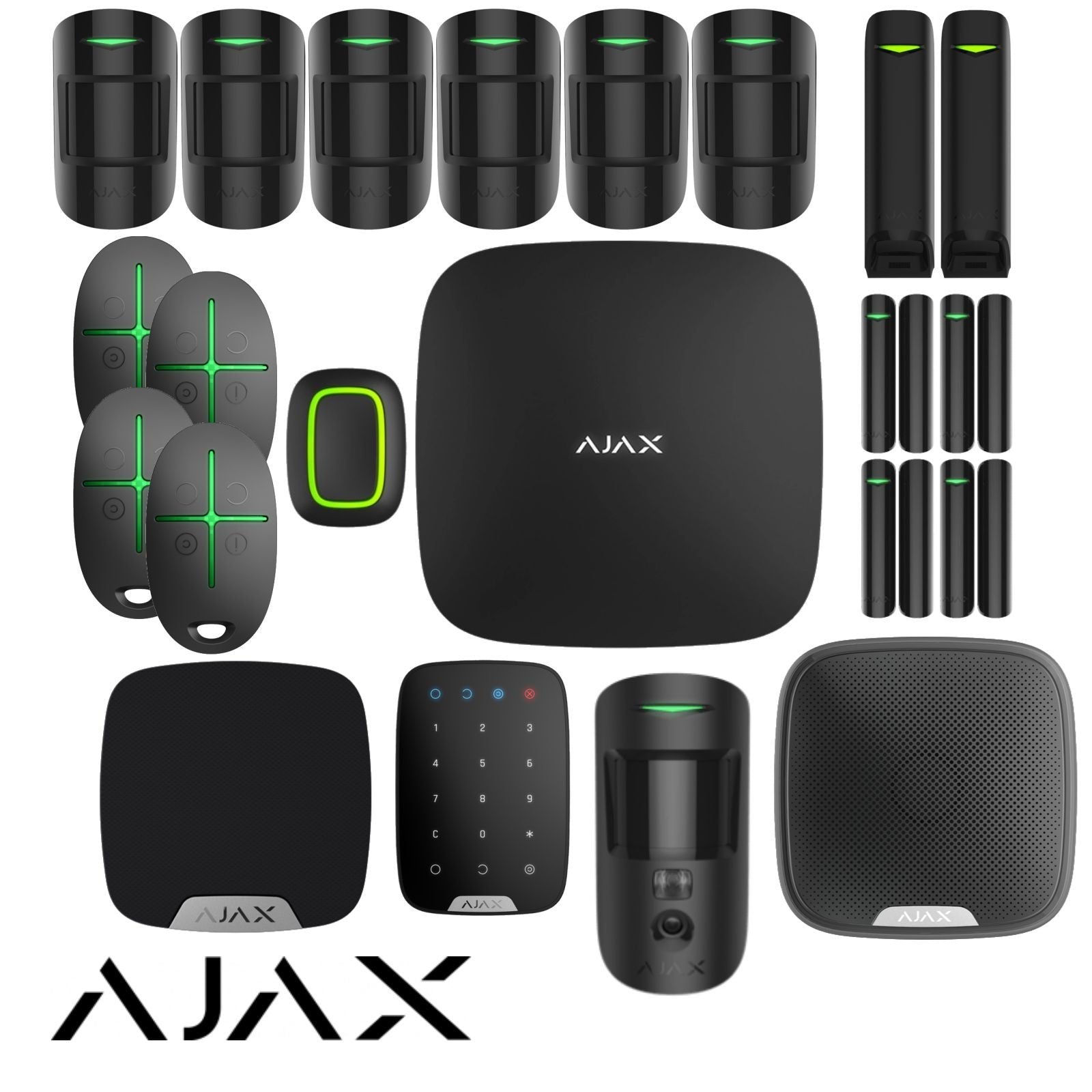 AJAX Hub 2 Plus Kit 22 Pezzi Keypad Sirena Motionprotect Curtain Motioncam