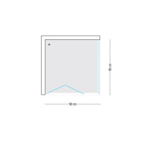 Cabina doccia 2 lati con porta a soffietto cristallo trasparente 90x90 cm