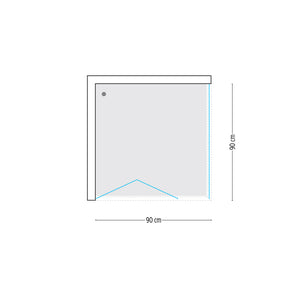 Cabina doccia 2 lati con porta a soffietto cristallo trasparente 90x90 cm