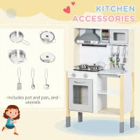 HOMCOM Cucina Giocattolo per Bambini con Altezza Regolabile, Suoni, Luci e Utensili, in MDF e PP, 60x30.5x93.2 cm