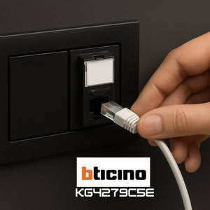 Bticino living now connettore rj45 categoria 5e utp 1 modulo toolless *** colore nero, confezione 1