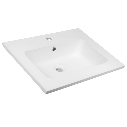 Lavabo ad incasso mineral marmo colore bianco opaco mobile composizione bagno *** misure 81x46 cm, confezione 1