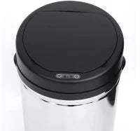 HomCom Cestino dei rifiuti rotondo in acciaio inox con sensore 30L