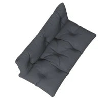 Set 2 Cuscini da Giardino per Divani e Pallet in Poliestere con Imbottitura Spessa, Grigio Carbone