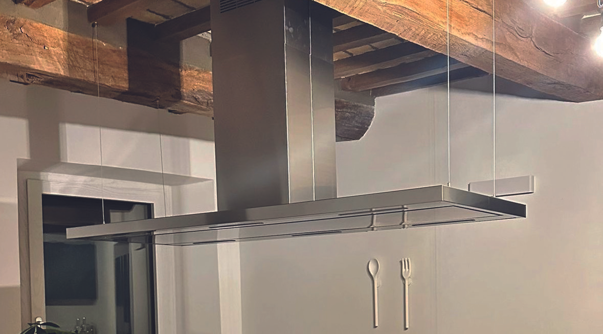 CAPPA ELEA CENTRALE cm146x60 camino centrale - Inox - 800 m3/h