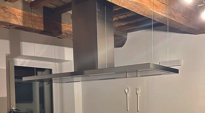 CAPPA ELEA CENTRALE cm146x60 camino centrale - Inox - 800 m3/h