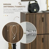 Mobile Scarpiera a 3 Livelli con Ripiani Regolabili per 18 Paia max, in Truciolato, 63x24x117 cm