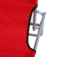 Sdraio da Giardino Pieghevole con Tettuccio Regolabile e Schienale Reclinabile a 4 Livelli, Rosso