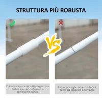 Gazebo Tendone per Feste 6x3m con Pareti Laterali Rimovibili, Porte e Finestre, Bianco