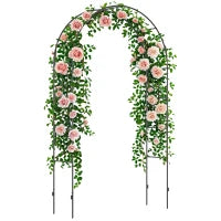 Arco per Rampicanti in Metallo per Giardino ed Esterni, 140x40x240cm, Nero