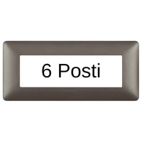 Bticino matix placca 6 posti tecnopolimero colorata am4806 pezzi 2 *** colore iron grigio scuro, confezione 1
