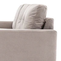 Divano d'angolo in tessuto di lino 193 cm forma L design scandinavo per soggiorno appartamento piccolo spazio grigio chiaro