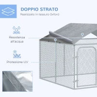 Recinto per Cani e Animali Domestici da Esterno con Copertura Impermeabile, 230x230x175 cm