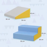 AIYAPLAY Set 2 Costruzioni Morbide per Bambini, in Schiuma, 50x50x25 cm, Multicolore