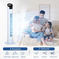 Ventilatore a Colonna con Telecomando Oscillazione 3 Funzioni 3 Velocità
