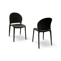 PAZZO DESIGN Sedia Stefania set da 4 sedie Nero in Polipropilene