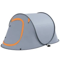 Tenda da Campeggio Pop Up Impermeabile con Accessori e Borsa di Trasporto, 245x148x105 cm, Grigio
