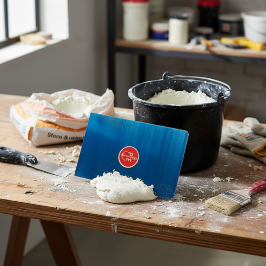 Spatola milanese blu 100 mm per edilizia e carrozzeria