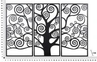 Pannello Albero Della Vita Black Set 3Pz Cm 165X2X110 (55X2X110Singolo)