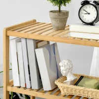 Mobile Multiuso a 4 Livelli Salvaspazio in Bambù per Bagno, Salotto e Cucina, 62x33x112cm, Colore Naturale