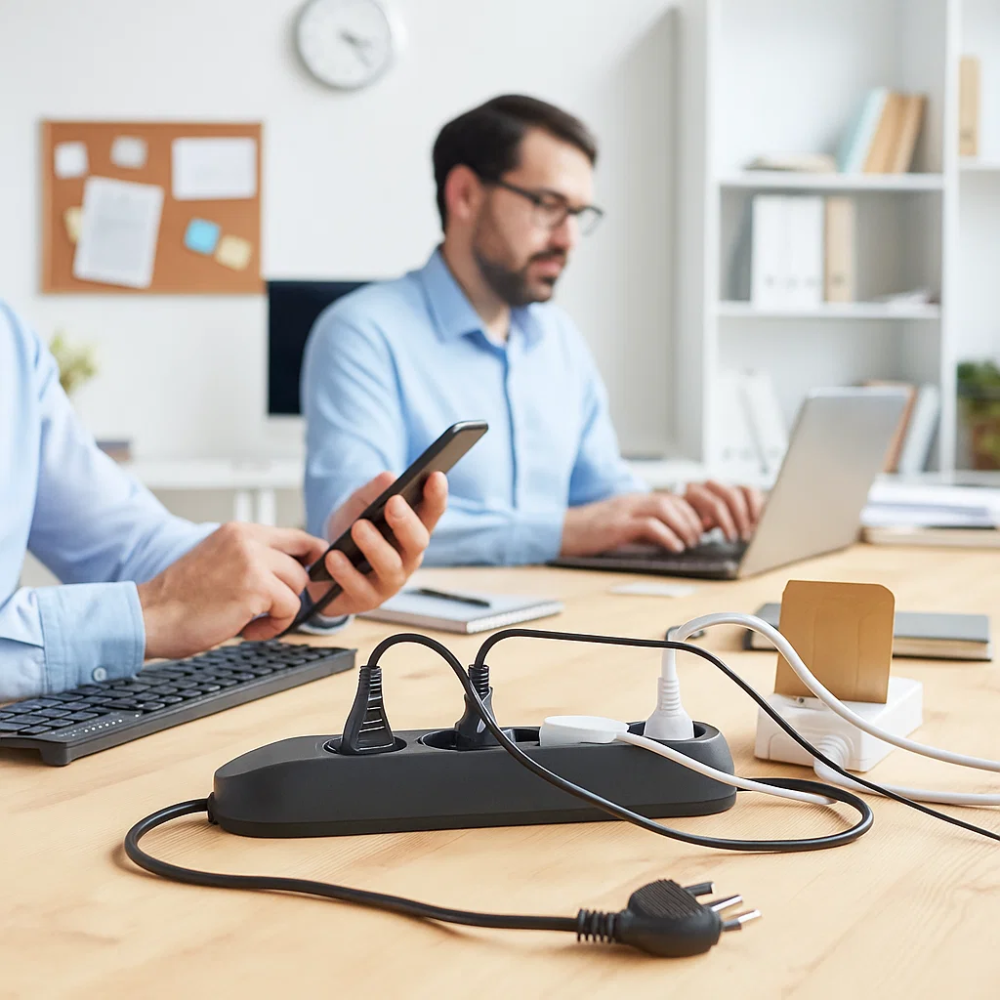 Multipresa bticino poker 3685g 5 prese universali 2p+t cavo 1,5m grigia