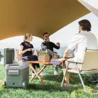 Frigorifero da Campeggio da 33 L, Frigo da Viaggio, Frigo Portatile con 2 Scomparti e Ruote, Plastica, Verde