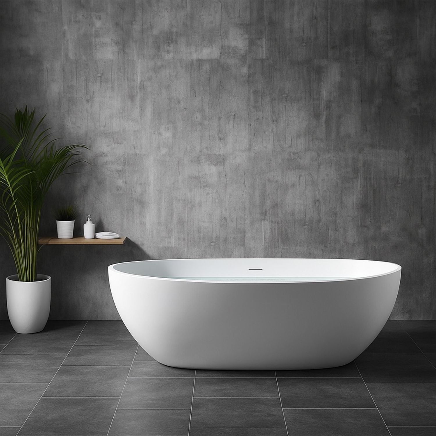 Vasca da bagno free standing silja artificial stone bianco opaco matt *** confezione 1