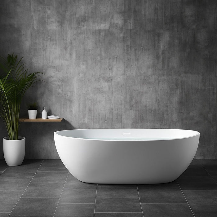 Vasca da bagno free standing silja artificial stone bianco opaco matt *** confezione 1