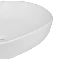 Lavabo da appoggio ceramica bianco ovale arredo bagno lavandino 60x40x15 cm *** finitura- opaco, confezione 1