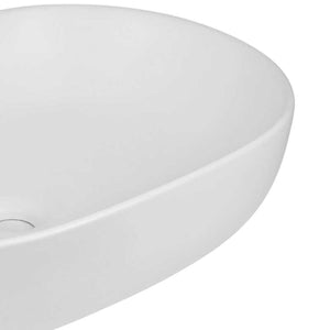 Lavabo da appoggio ceramica bianco ovale arredo bagno lavandino 60x40x15 cm *** finitura- opaco, confezione 1