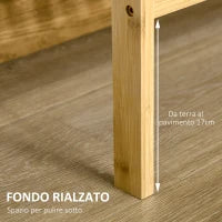 Scaffale Multiuso a 3 Ripiani Salvaspazio in Bambù, Mensola per Bagno, Salotto e Cucina, Facile da Montare, 62x33x80cm, Colore Naturale