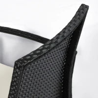 Set da Giardino 4 Pezzi in Rattan PE con Tavolino da Giardino, 2 Poltroncine e Divano 2 posti, Nero e Crema