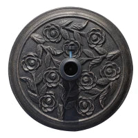 Base per Ombrellone 9kg in Resina con Finiture in Bronzo Φ45.5 x 31.5cm Nero