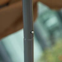 Lettino Matrimoniale 2 Posti Parasole Regolabile da Esterno e Giardino 200x175 x134cm Marrone