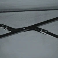 Ombrellone Semicircolare con Manovella e Tettuccio Anti UV, 200x190x240 cm, Grigio