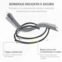 Sedia Sdraio a Dondolo Zero-Gravity da Esterno Impermeabile con Poggiatesta, 155x61x88 cm, Grigio