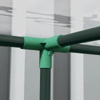 Serra da giardino adossata con 2 porte con cerniera avvolgibili in acciao PVC transparente