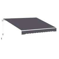 Telo di Ricambio per Tenda a Bracci Retrattile in Poliestere Anti UV da 3.6x3 m, Grigio