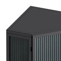 Armadio angolare con anta in vetro，ripiano regolabile e design moderno per bagno, soggiorno, camera da letto, 56,5×42,5×80 cm, Nero