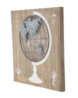 Pannello Mondo Ferro/Legno Cm 50.7X6.5X50.7